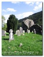 Ruins and graveyard at the Glendalough Monastery